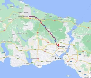 Distance from Istanbul Airport to Key City Centers